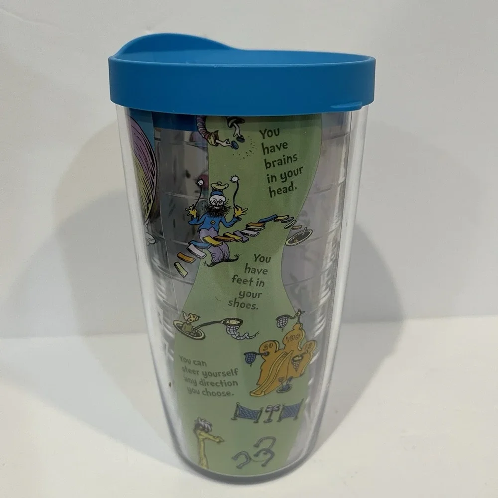 Dr. Seuss 16oz Oh the Places You'll Go Tervis Insulated Travel Tumbler & Lid NEW